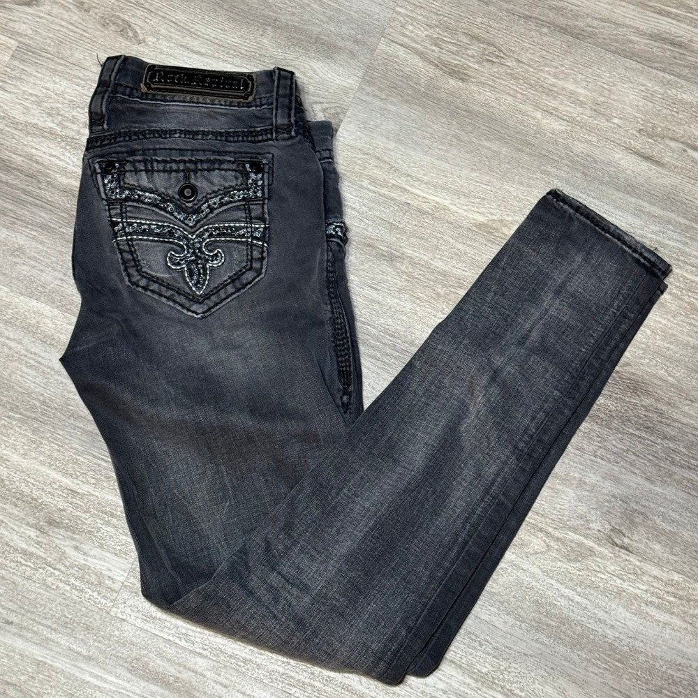Rock Revival Women's Skinny Jeans - Charcoal Black Wash